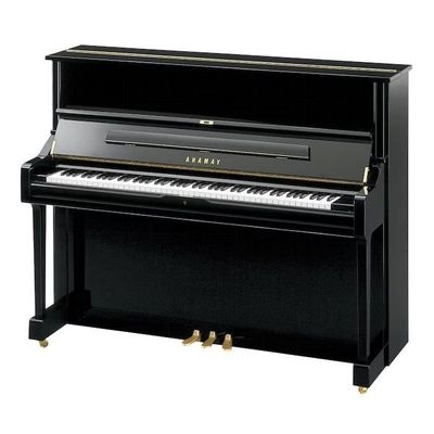 Yamaha U1 Q PE messing piano (zwart hoogglans)