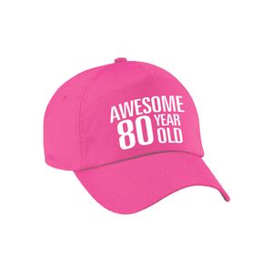 Awesome 80 year old verjaardag cadeau pet / cap roze voor dames en heren   -