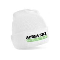 Wintersport muts voor dames - drinking team - wit - one size - volwassenen - Apres ski beanie