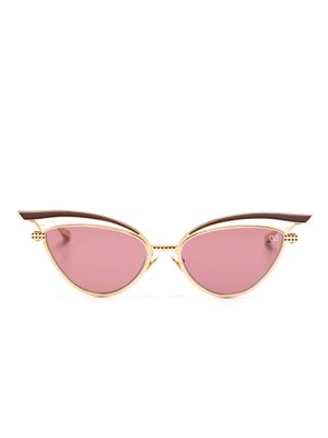 VALENTINO GARAVANI EYEWEAR lunettes de soleil V-Glassliner à monture papillon - Or