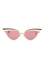 VALENTINO GARAVANI EYEWEAR lunettes de soleil V-Glassliner à monture papillon - Or