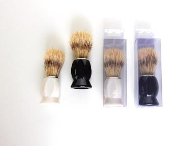 Scheerkwast 11cm zwart/wit in blister