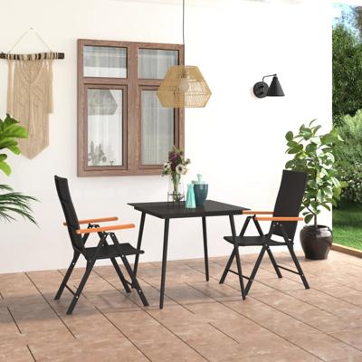 3-delige Tuinset zwart en bruin