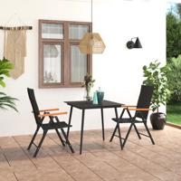 3-delige Tuinset zwart en bruin