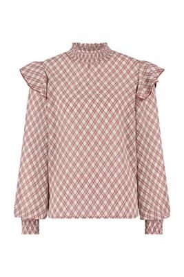 Penelope crepe blouse - offwhite/stone red - 06959