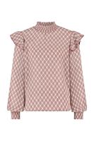 Penelope crepe blouse - offwhite/stone red - 06959