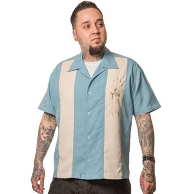 The Shake Down Button Up Shirt Blue-XXL