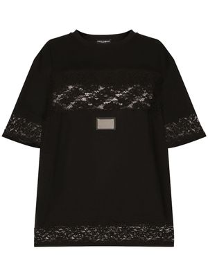 Dolce & Gabbana robe à ornements en dentelle - Noir