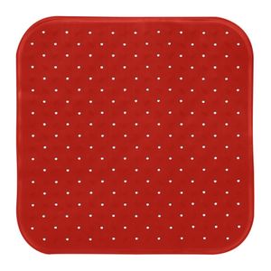 Douche/bad anti-slip mat badkamer - rubber - terracotta - 54 x 54 cm - vierkant