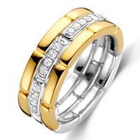 TI SENTO-Milano 12270ZY Ring zilver-zirconia goud-en zilverkleurig-wit 7,5 mm