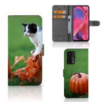 OPPO A54 5G | A74 5G | A93 5G | Telefoonhoesje | Met pasjeshouder | Kitten