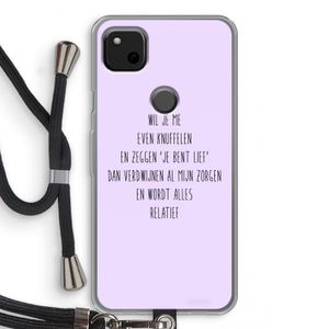 Relatief: Pixel 4a Transparant Hoesje met koord