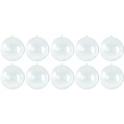 Hobby/diy kerstballen - 50x stuks - transparant - D10 cm - kunststof - knutselen