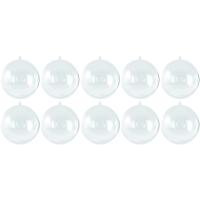 Hobby/diy kerstballen - 50x stuks - transparant - D10 cm - kunststof - knutselen
