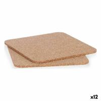 Onderzetterset Kinvara KT166139S Natuurlijk Kurk 18 x 0,5 x 18 cm Placemat (12 Stuks)