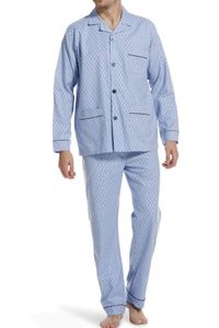 Robson flanellen doorknoop pyjama lichtblauw