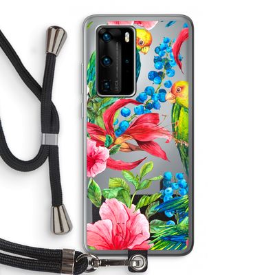 Papegaaien: Huawei P40 Pro Transparant Hoesje met koord