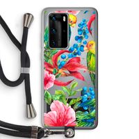 Papegaaien: Huawei P40 Pro Transparant Hoesje met koord