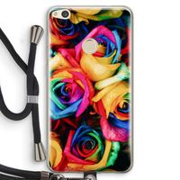 Neon bloemen: Huawei Ascend P8 Lite (2017) Transparant Hoesje met koord