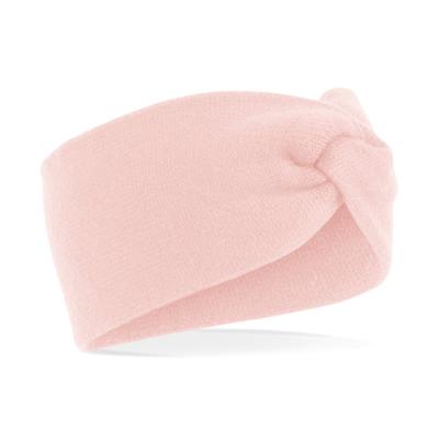 Beechfield winter hoofdband Twist - oorwarmer - lichtroze - gebreide look
