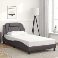 Bedframe "Viana" zonder matras kunstleer grijs 100x200 cm