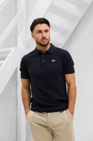 Quotrell Couture Cairo Knitted Polo Heren Donkerblauw/Wit - Maat S - Kleur: Donkerblauw | Soccerfanshop