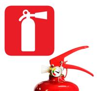 Sticker teken brandblusser