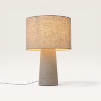 Tafellamp Melyro lino - Met een kap en voet van doorschijnend linnen, voor binnenshuis - Zonder lichtbron