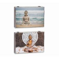 Covers DKD Home Decor Boeddha Teller 46,5 x 6 x 31,5 cm 2 Stuks Hout MDF