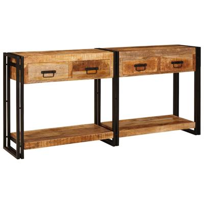 Wandtafels 2 pcs Bruin 160 x 33 x 75 cm Massief Mango hout