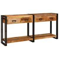 Wandtafels 2 pcs Bruin 160 x 33 x 75 cm Massief Mango hout