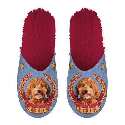 Pantoffel labradoodle lila / rood