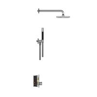 Hotbath Cobber IBS23 Regendoucheset inbouw - 35cm wandarm - 20cm ronde hoofddouche - staafhanddouche - chroom IBS23CR - thumbnail