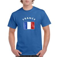 Blauw heren t-shirt Frankrijk 2XL  -