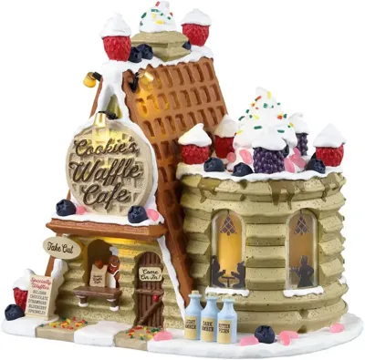 Lemax cookie&apos;s waffle café verlicht kersthuisje Sugar &apos;N&apos; Spice 2024