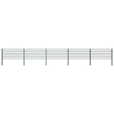 Schuttingpaneel met palen 8,5x0,8 m ijzer groen