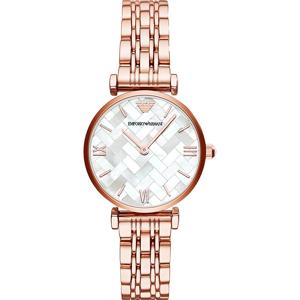 Emporio Armani Dames Rose Gold Mozaiek Face Dress Horloge AR11110