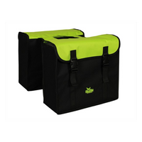Greenlands dubbele tas, zwart-groen. afmeting 38x34x13cm. totaalinhoud 35l