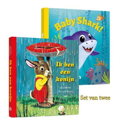 Pakket met Ik ben een konijn en Baby shark (Kartonboek)