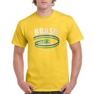 Heren t-shirt met de Braziliaanse vlag XL  -