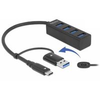 DeLOCK 4-poorts USB 3.2 Gen 1 hub met USB Type-C of USB Type-A aansluiting usb-hub - thumbnail