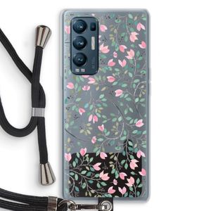 Sierlijke bloemen: Oppo Find X3 Neo Transparant Hoesje met koord
