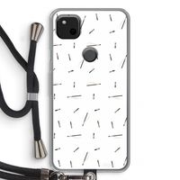 Hipster stripes: Pixel 4a Transparant Hoesje met koord
