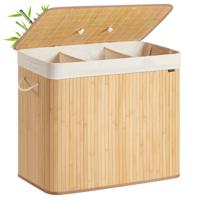 Opvouwbare bamboe wasmand, Natuurlijk / 170 L