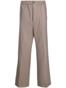 AMI Paris pantalon droit à taille élastiquée - Gris