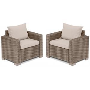 California loungestoel 1 zits cappuccino (2 stuks)