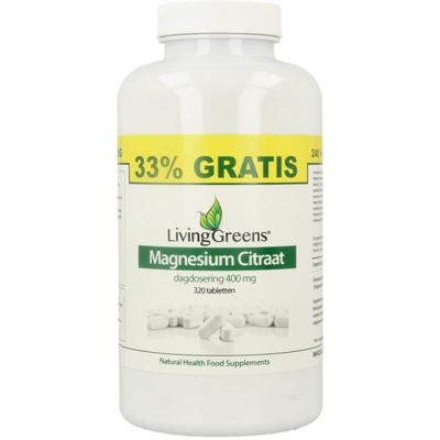 Livinggreens Magnesium citraat 400mg voordeelverpakking