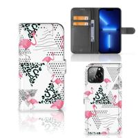 iPhone 13 Pro Max | Telefoonhoesje | Met pasjeshouder | Flamingo Triangle