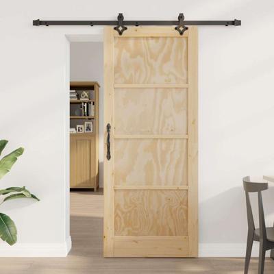 Schuifdeur met beslag 83x202 cm massief grenenhout