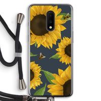 Sunflower and bees: OnePlus 7 Transparant Hoesje met koord